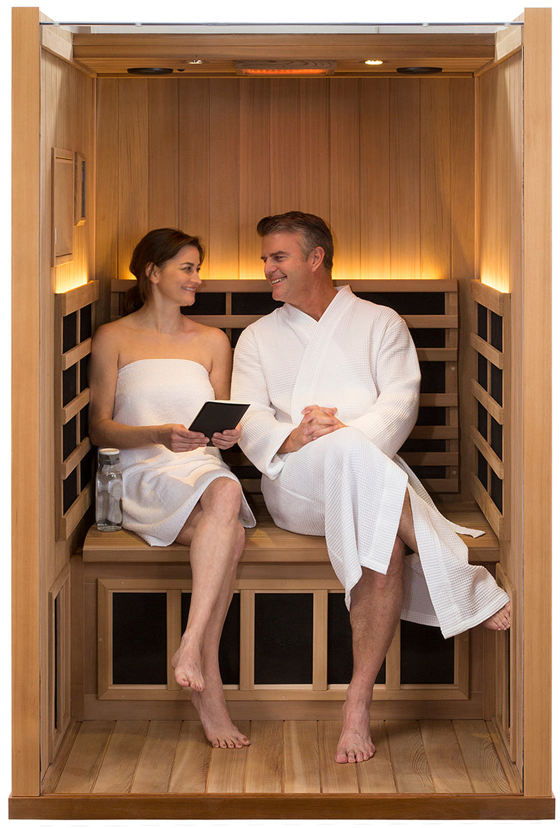 Clearlight Sanctuary Pro 2 Sauna product image with a woman and a man inside