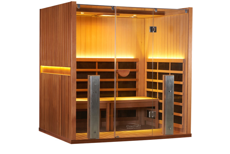 Clearlight Sanctuary Pro Yoga sauna with open interior for stretching