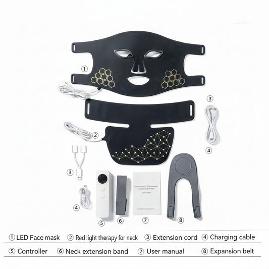 LED Light Therapy Mask™ complete set with remote, USB cable, and adjustable straps