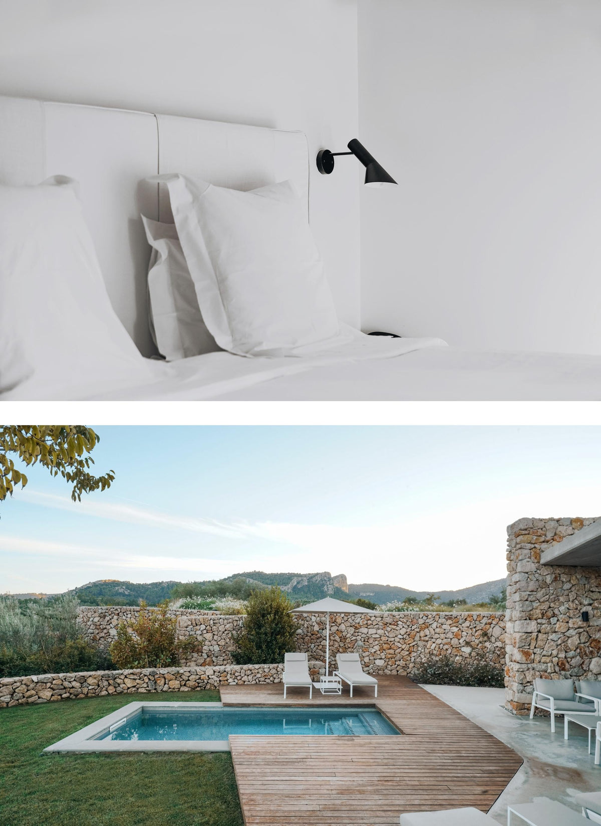 bedroom with Egyptian cotton sheets at Son Brull Mallorca private suite with private pool